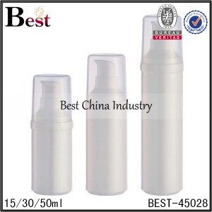 white PP airless foam/lotion bottle 15/30/50ml