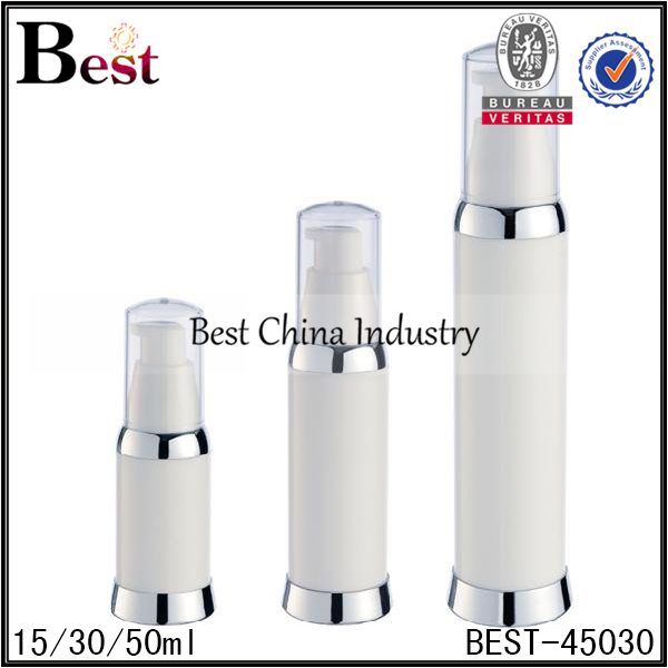 Factory making
 white PP airless lotion pump bottle 15ml, 30ml, 50ml Factory in Asia