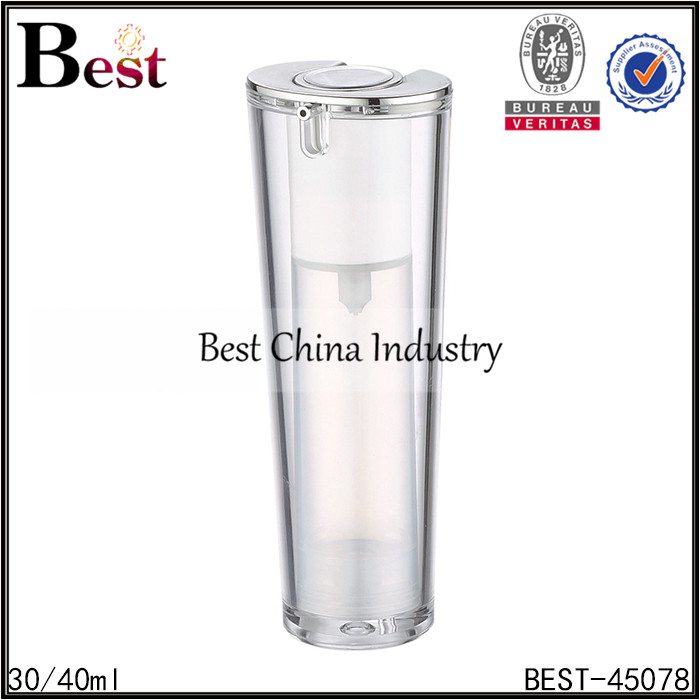 Factory wholesale price for
 clear unique airless bottle 30/40ml Florida