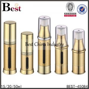 15 Years Factory wholesale
 gold aluminum cover, AS material airless lotion bottle 15/30/50ml Factory from Australia