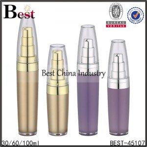 gold/purple color acrylic bottle with clear cover 30/60/100ml