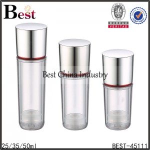 clear acrylic bottle with silver aluminum cap 25/35/50ml