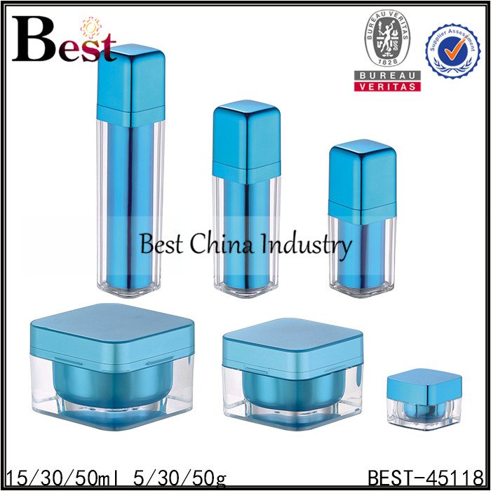 Discount Price
 blue acrylic jar 5/30/50g, blue acrylic bottle 15/30/50ml Manufacturer in Pakistan