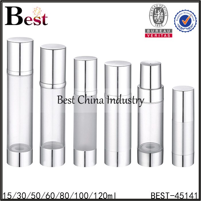 Massive Selection for
 clear airless bottle with silver aluminum cap 15/30/50/80/100/120ml  Manufacturer in Turkey