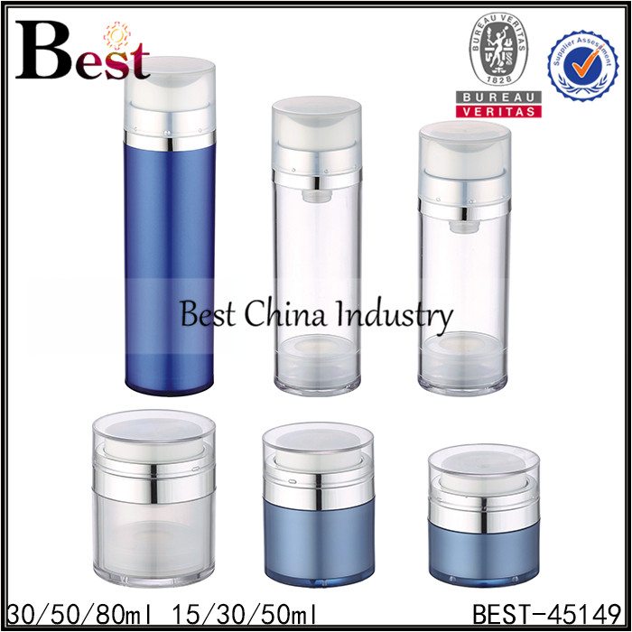China Manufacturer for
 clear/blue airless jar 15/30/50g, clear/blue airless bottle 30/50/80ml Supply to Australia