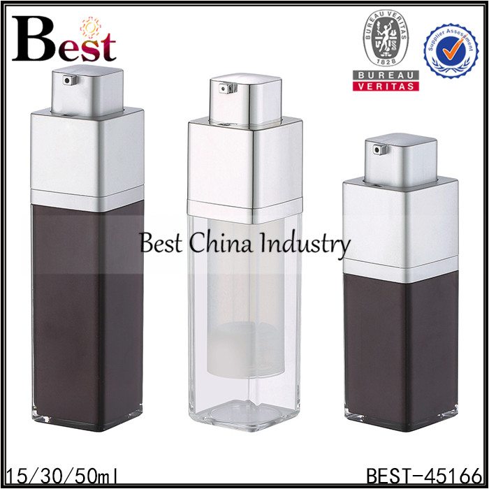 China supplier OEM
 square shape press pump lotion acrylic airless bottle 15/30/50ml  Supply to Liberia