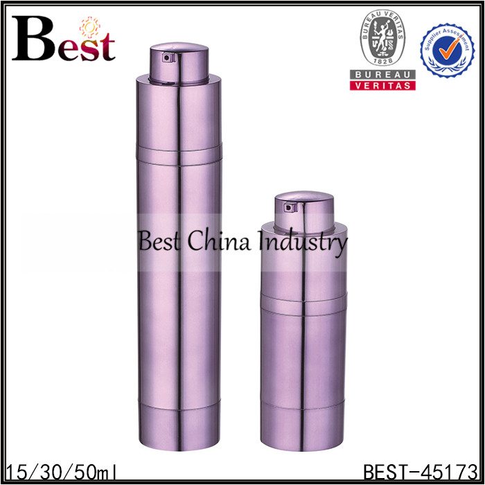 20 Years manufacturer
 purple color press pump airless bottle 15/30/50ml  Factory in Buenos Aires