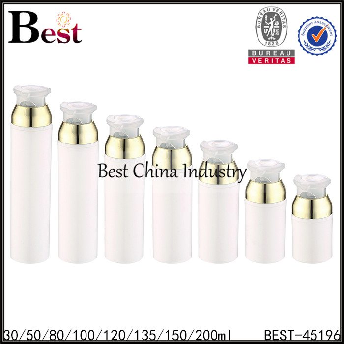 17 Years Factory
 white PP plastic airless bottle 30/50/80/100/120/135/150/200ml  Factory from Milan