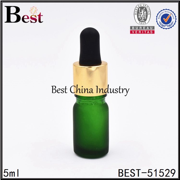OEM Customized wholesale
 mini green frost matte color glass dropper bottle 5ml 10ml in Denmark