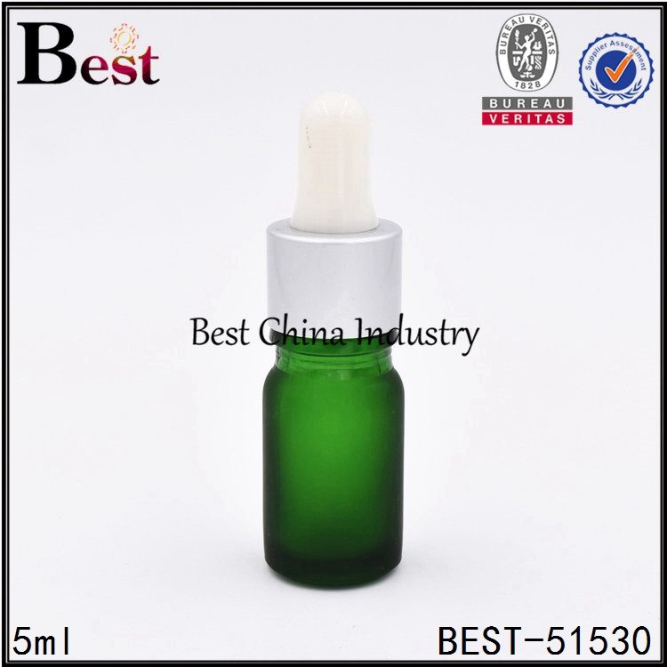 Well-designed
 small green glass dropper bottle for cosmetic 5ml Supply to Casablanca