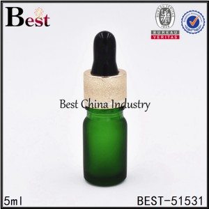 matte green color cosmetic essential oil glass dropper bottle 5ml