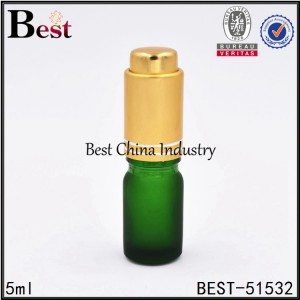 mini small empty green glass dropper bottle 5ml