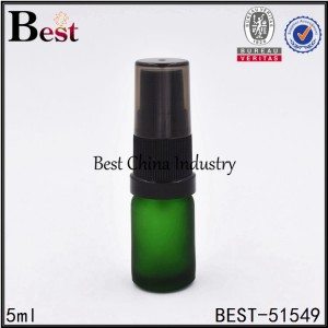 small mini green glass bottle with mist sprayer 5ml 10ml 50ml