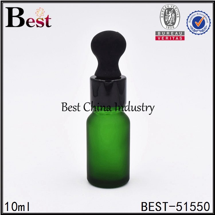 11 Years manufacturer
 matte green color cosmetic green glass dropper bottle sample 10ml Factory in Lesotho