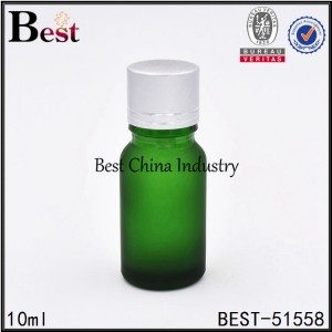 botella vidrio de color verde mate cosmético con tapón de aluminio para 10 ml de la venta