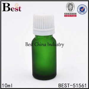 cosmetic matte green essential oil glass bottle with white plastic cap 5ml 10ml 30ml