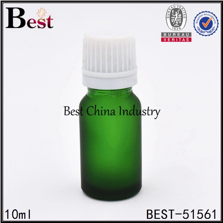 9 Years manufacturer
 cosmetic matte green essential oil glass bottle with white plastic cap 5ml 10ml 30ml Manufacturer in Turkmenistan