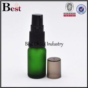 cosmetic green glass bottle with sprayer 5ml 10ml 15ml