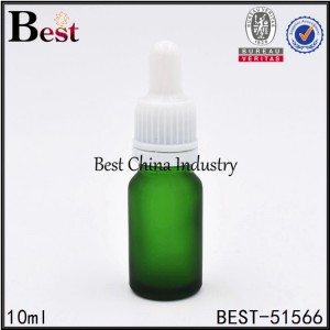 Factory Cheap Hot
 matte green color cosmetic glass bottle with dropper 10ml Manila