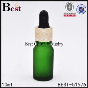frosted green glass dropper bottle 10ml
