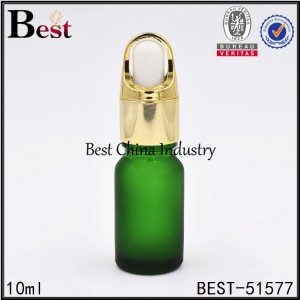 Factory Free sample
 cosmetic essential oil glass bottle green frosted dropper bottle 10ml Factory from Malta