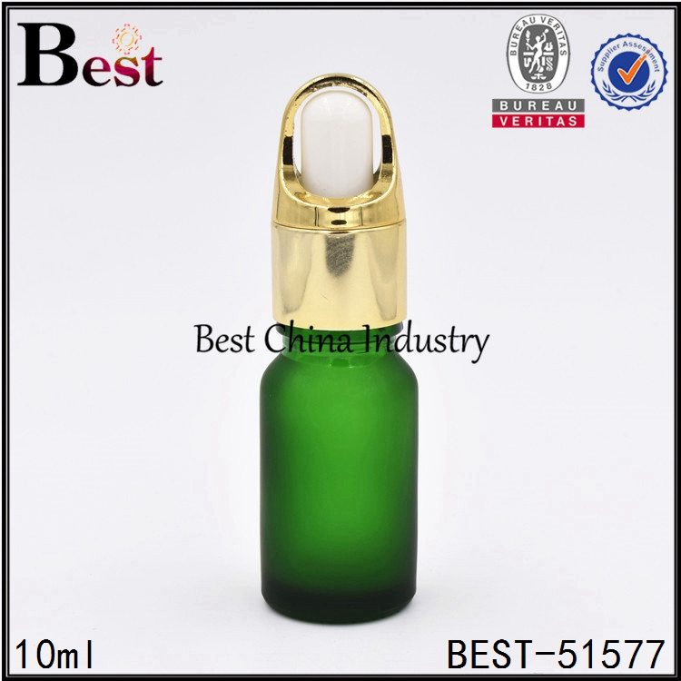 13 Years manufacturer
 cosmetic essential oil glass bottle green frosted dropper bottle 10ml Manufacturer in Tanzania