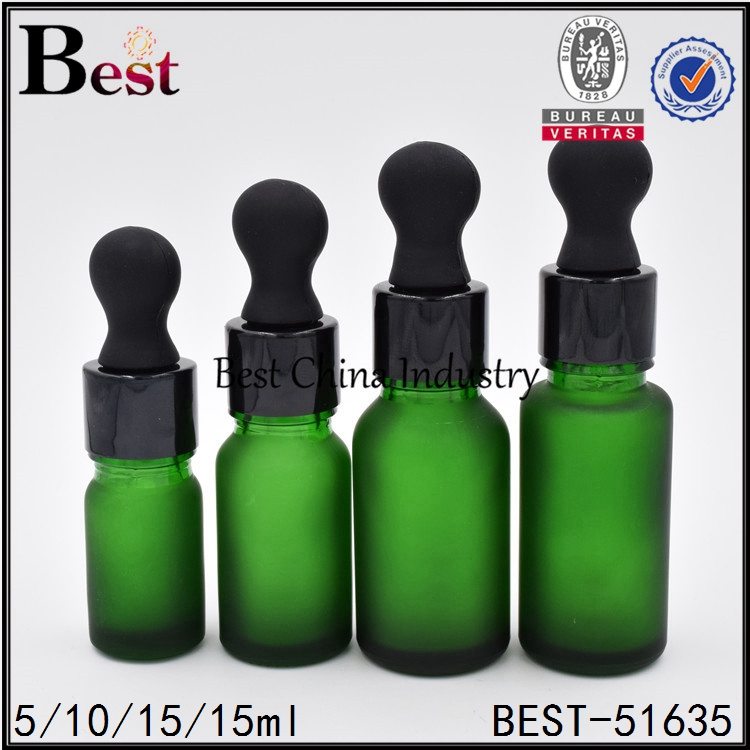 19 Years manufacturer
 empty frosted green cosmetic dropper bottle 5 10 15 30ml Wholesale to Afghanistan