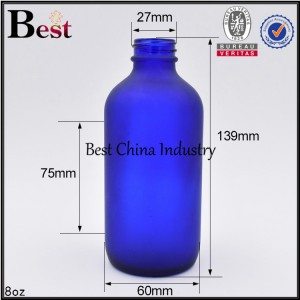 amber green blue frosted cosmetic Boston glass essential oil bottle 8oz