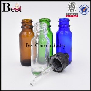 amber jelas hijau biru buram kosmetik Boston kaca pipet botol 0.5oz 1oz