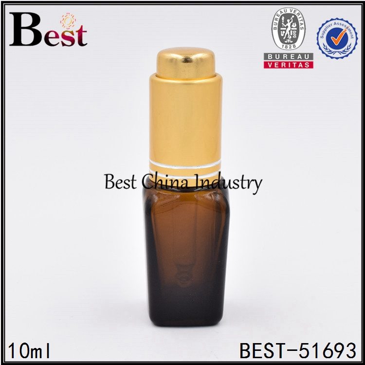 Chinese wholesale
 cosmetic amber color glass bottle with press pump dropper 10ml Supply to Colombia