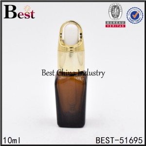 amber brown glass dropper bottle square shape 10ml 30ml 50ml