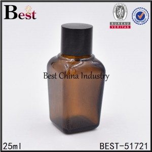 Big Discount
 empty cosmetic square shape glass essential oil bottle for sell 25ml Supply to Seychelles