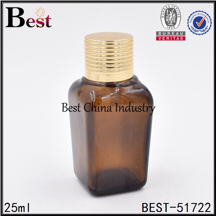 Good User Reputation for
 empty cosmetic amber colore square glass essence bottle 25ml Manufacturer in Mozambique