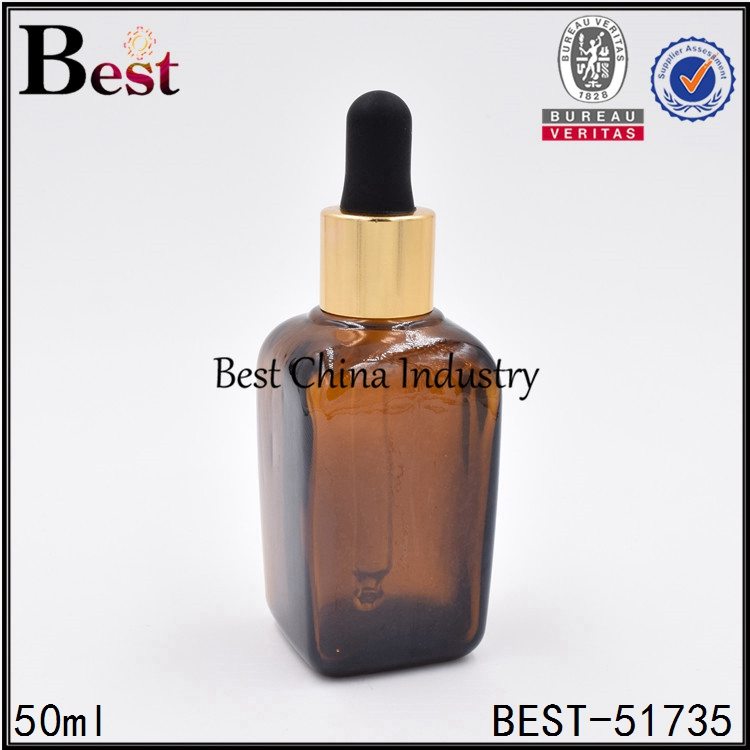 Newly Arrival 
 cosmetic square glass dropper bottle for sell 50ml in Costa Rica