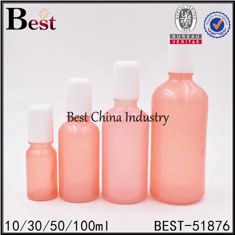 11 Years Manufacturer
 pink color cosmetic glass bottle with roller 10ml 30ml 50ml 100ml Factory in Jeddah