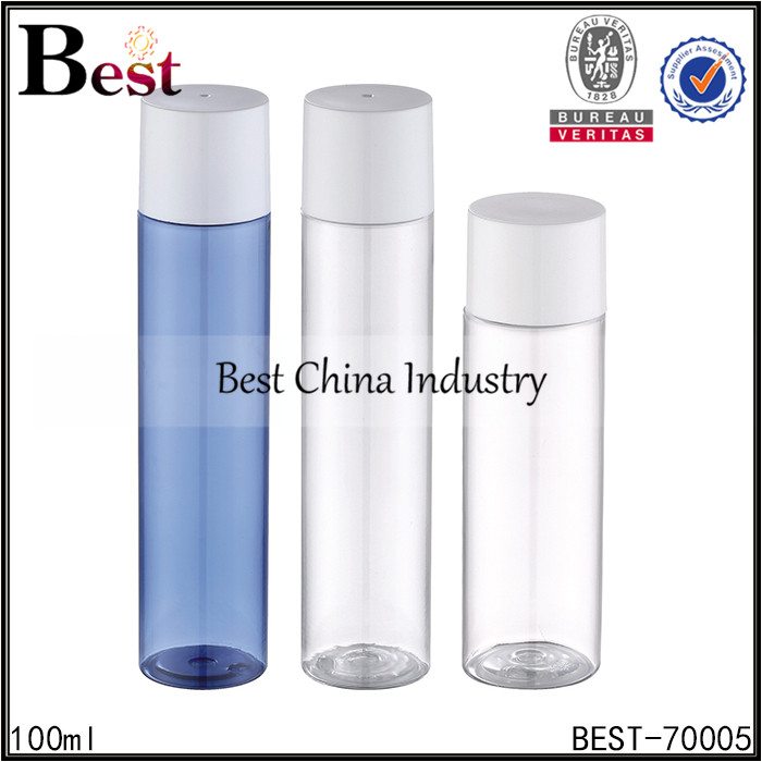 15 Years Factory
 clear blue color cosmetic plastic bottle 100ml 200ml Factory for Dominica