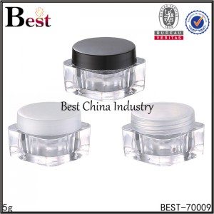 clear mini square cosmetic cream jar 5g