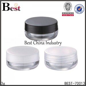 clear mini plastic cosmetic jar 3g
