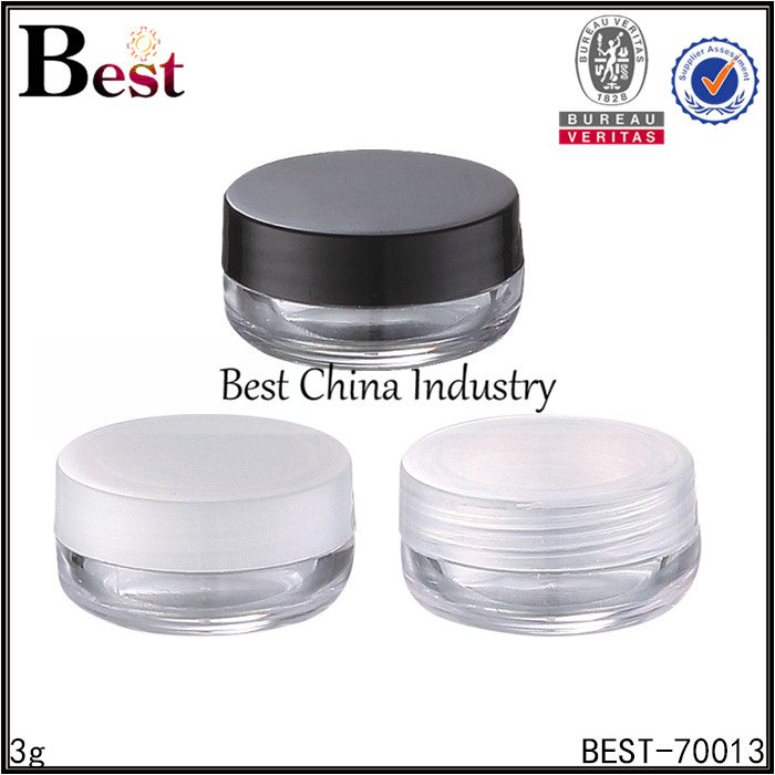 7 Years Factory
 clear mini plastic cosmetic jar 3g Factory from Dominican Republic