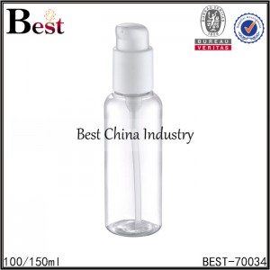 professional factory provide
 round clear PET bottle with white plastic serum 100/150ml  Factory in Madras