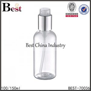 round clear PET bottle with white plastic serum 100/150ml