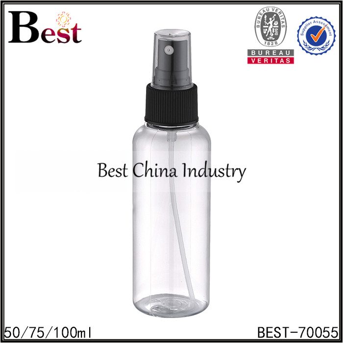 Fixed Competitive Price
 clear PET bottle with white/black plastic sprayer 50/75/100ml Supply to Sheffield