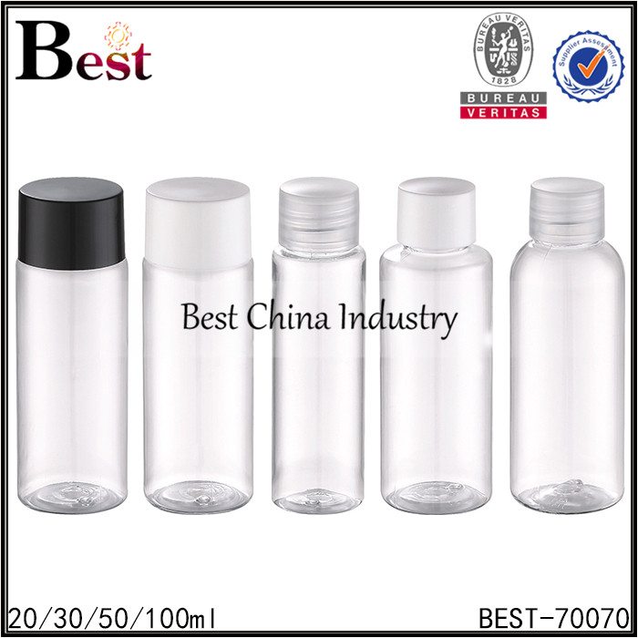 Online Exporter
 clear PET bottle with screw cap 20/30/50/100ml  Factory from Hongkong