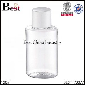 clear round cleansing oil PET plastic bottle with screw cap 120ml