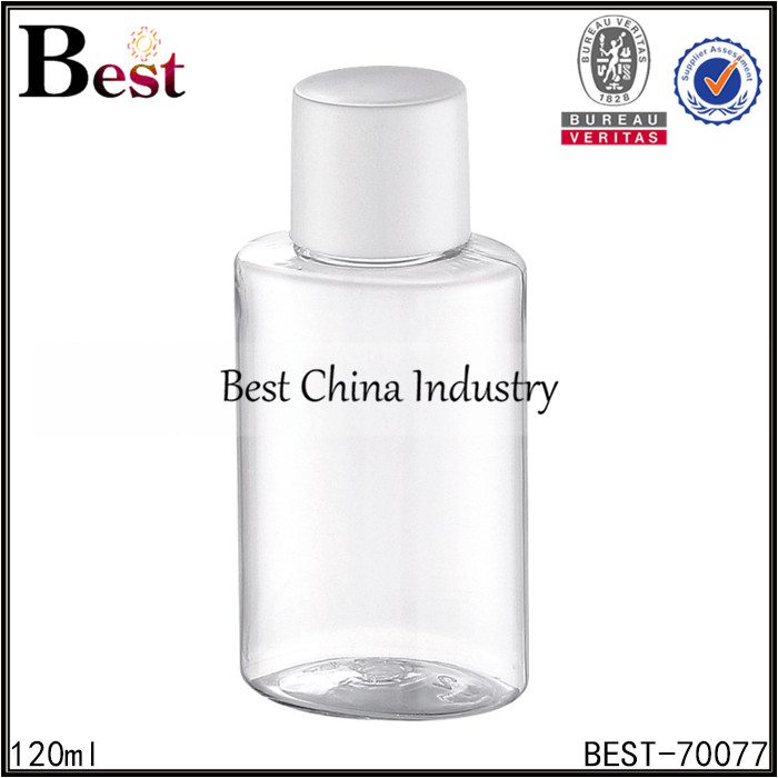 Good quality 100%
 clear round cleansing oil PET plastic bottle with screw cap 120ml Factory for Madras