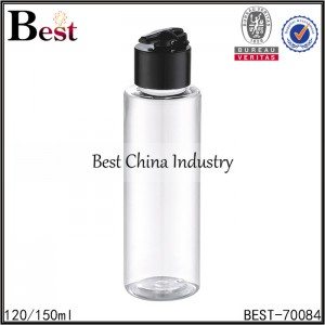 clear plastic bottle with flip top plastic cap 120/150ml