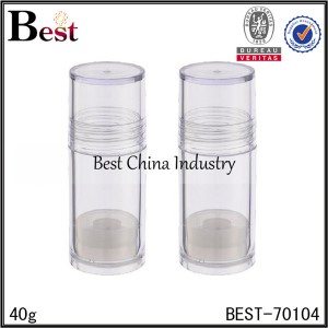 clear PS plastic lip balm tube 40g