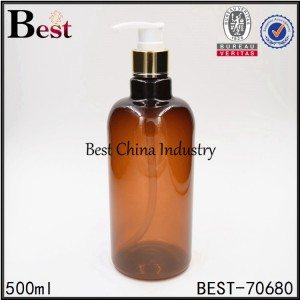 Fast delivery for
 amber PET plastic bottle with gold aluminum shampoo pump 500ml Factory for Las Vegas