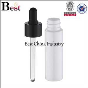 white PET plastic bottle with aluminum dropper 30ml