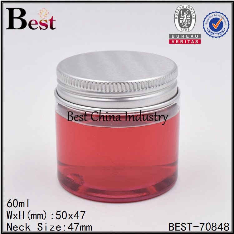 Good Wholesale Vendors 
 transparent PET plastic jar with aluminum screw cap 60ml Factory in Nigeria